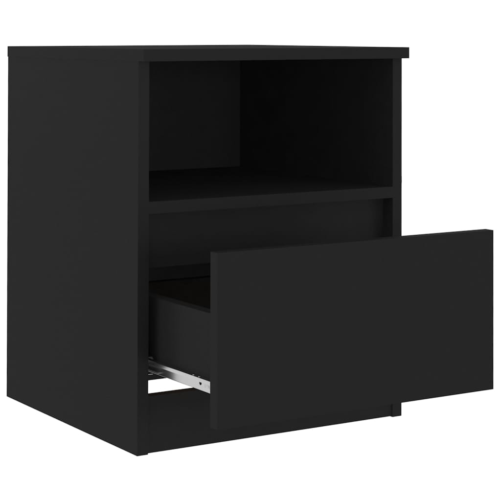 vidaXL Table de chevet Noir 40x40x50 cm Bois d'ingénierie