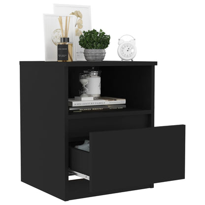 vidaXL Table de chevet Noir 40x40x50 cm Bois d'ingénierie
