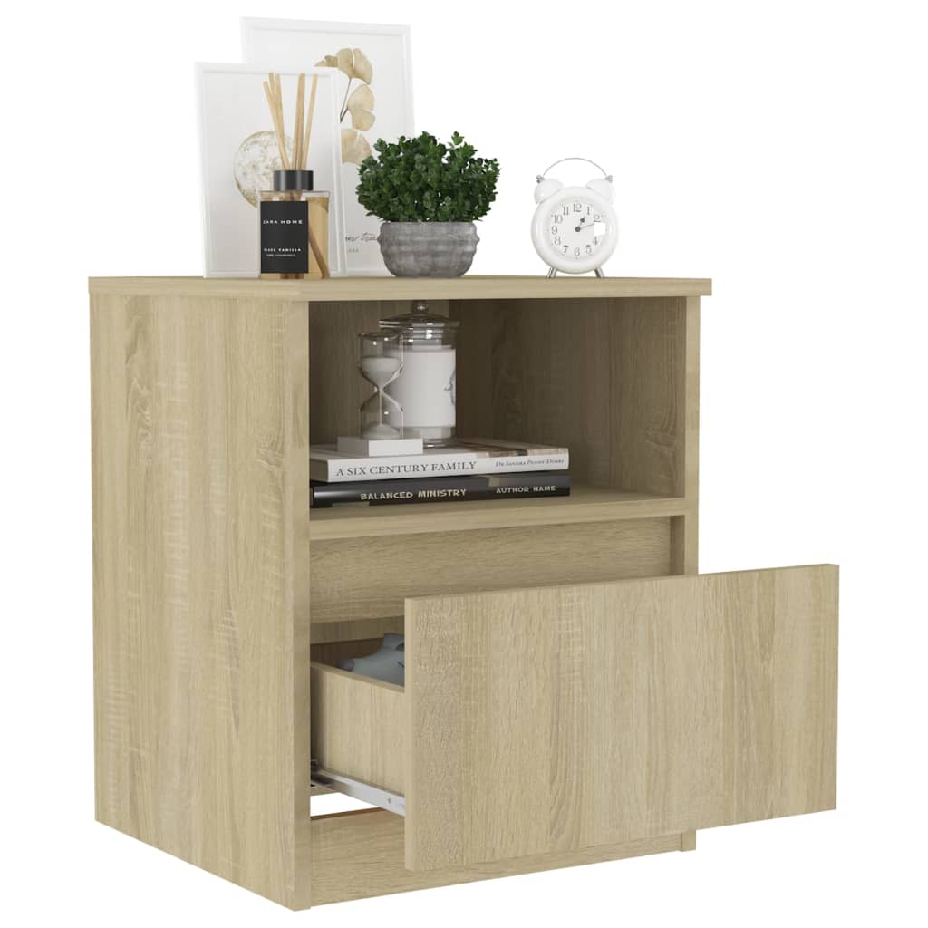vidaXL Nachttische 2 Stk. Sonoma-Eiche 40x40x50 cm Holzwerkstoff