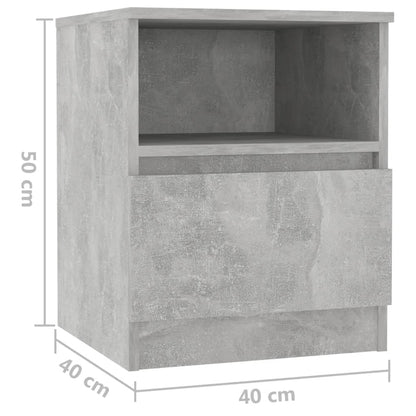vidaXL Table de chevet gris béton 40x40x50 cm, bois d'ingénierie