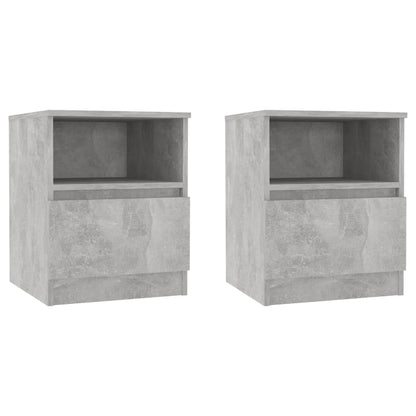 vidaXL Tables de chevet 2 pcs Gris béton 40x40x50 cm Bois d'ingénierie