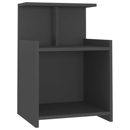 vidaXL Table de chevet Gris 40x35x60 cm Bois d'ingénierie