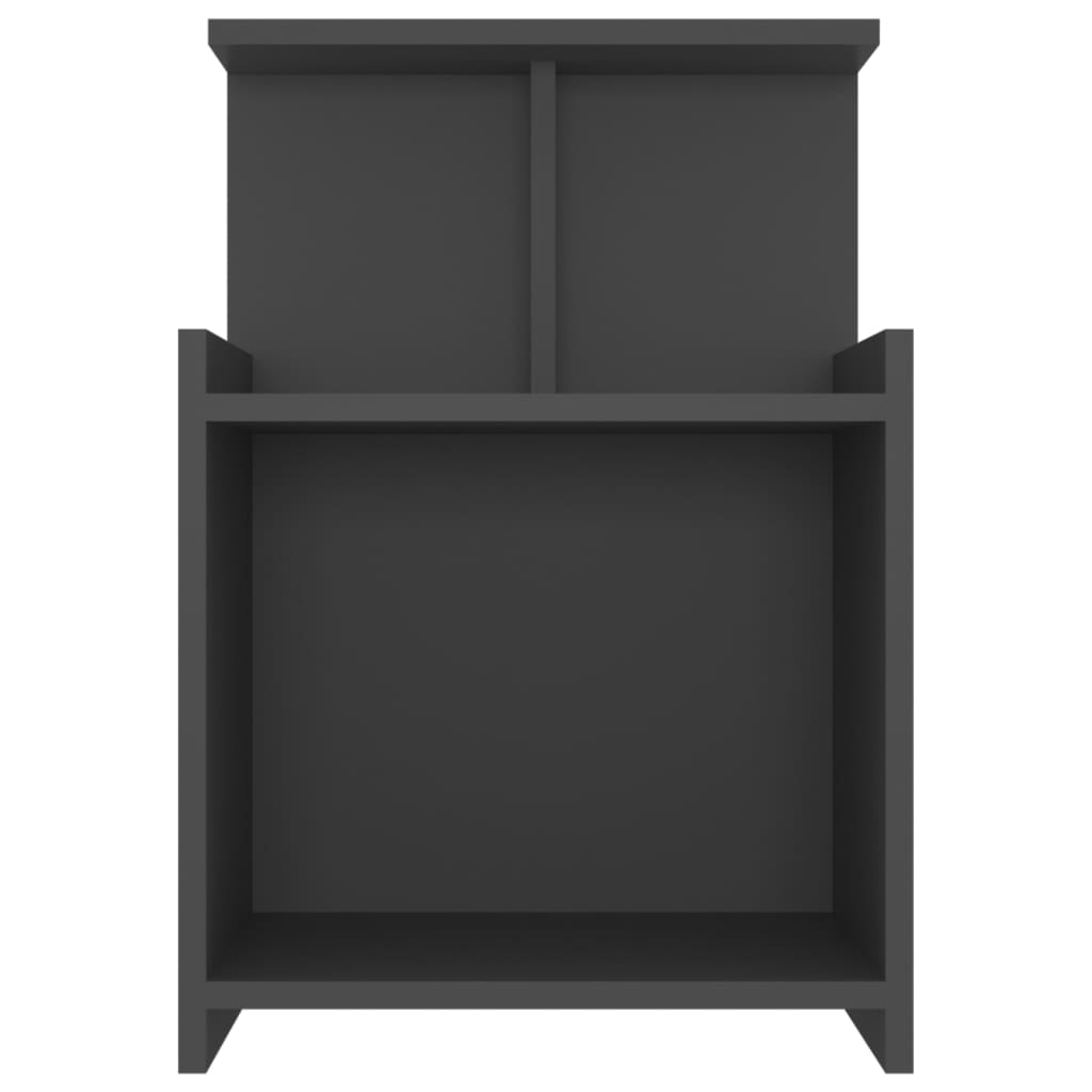 vidaXL Tables de chevet 2 pcs Gris 40x35x60 cm Bois d'ingénierie