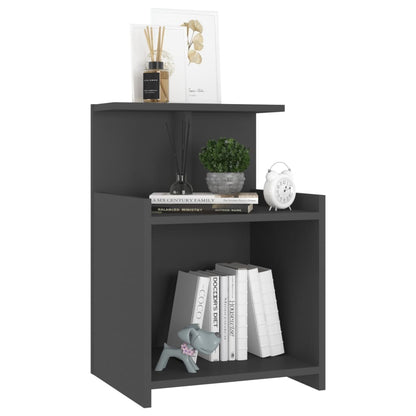 vidaXL Tables de chevet 2 pcs Gris 40x35x60 cm Bois d'ingénierie