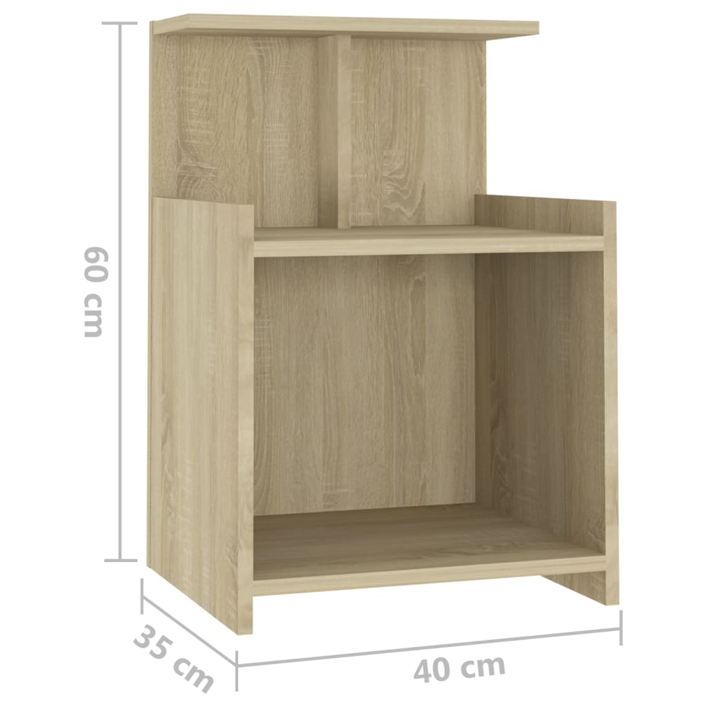vidaXL Tables de chevet 2 pcs Chêne Sonoma 40x35x60 cm Bois d'ingénierie