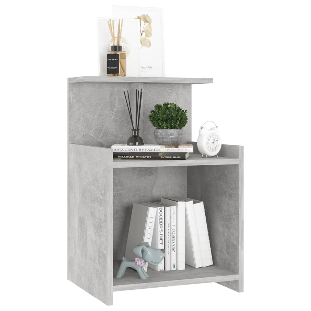 vidaXL Table de chevet gris béton 40x35x60 cm bois d'ingénierie