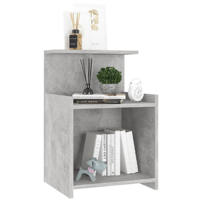 vidaXL Table de chevet gris béton 40x35x60 cm bois d'ingénierie