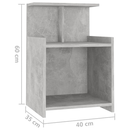 vidaXL Table de chevet gris béton 40x35x60 cm bois d'ingénierie