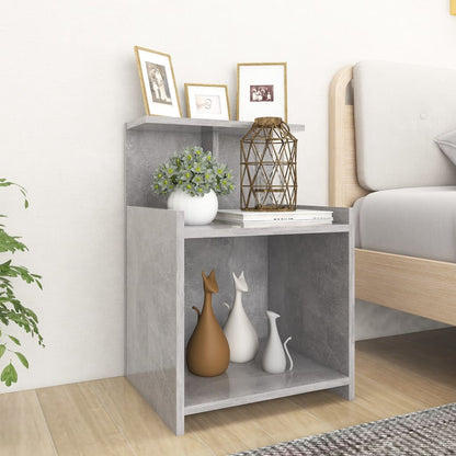 vidaXL Table de chevet gris béton 40x35x60 cm bois d'ingénierie