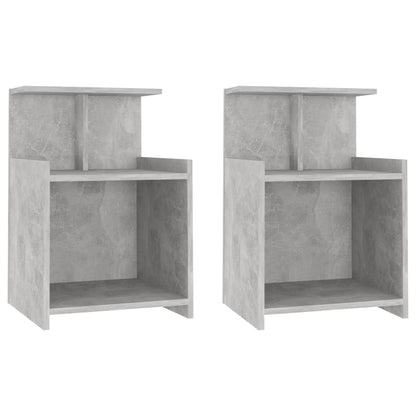 vidaXL Nachttische 2 Stk. Betongrau 40x35x60 cm Holzwerkstoff