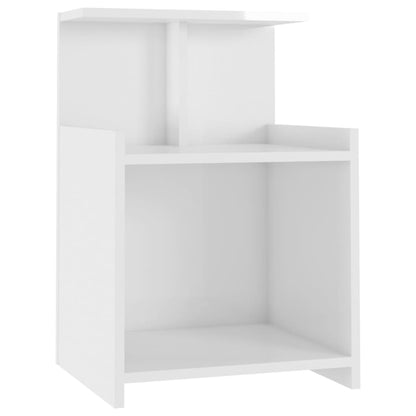 vidaXL Nachttische 2 Stk. Hochglanz-Weiß 40x35x60 cm Holzwerkstoff