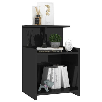 vidaXL Nachttisch Hochglanz-Schwarz 40x35x60 cm Holzwerkstoff