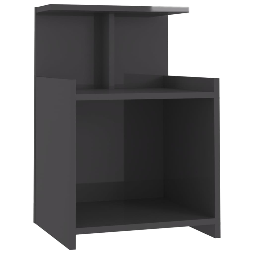 vidaXL Table de chevet gris brillant 40x35x60 cm Aggloméré