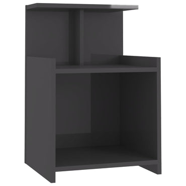 vidaXL Table de chevet gris brillant 40x35x60 cm Aggloméré