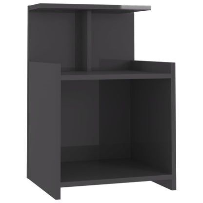 vidaXL Table de chevet gris brillant 40x35x60 cm Aggloméré