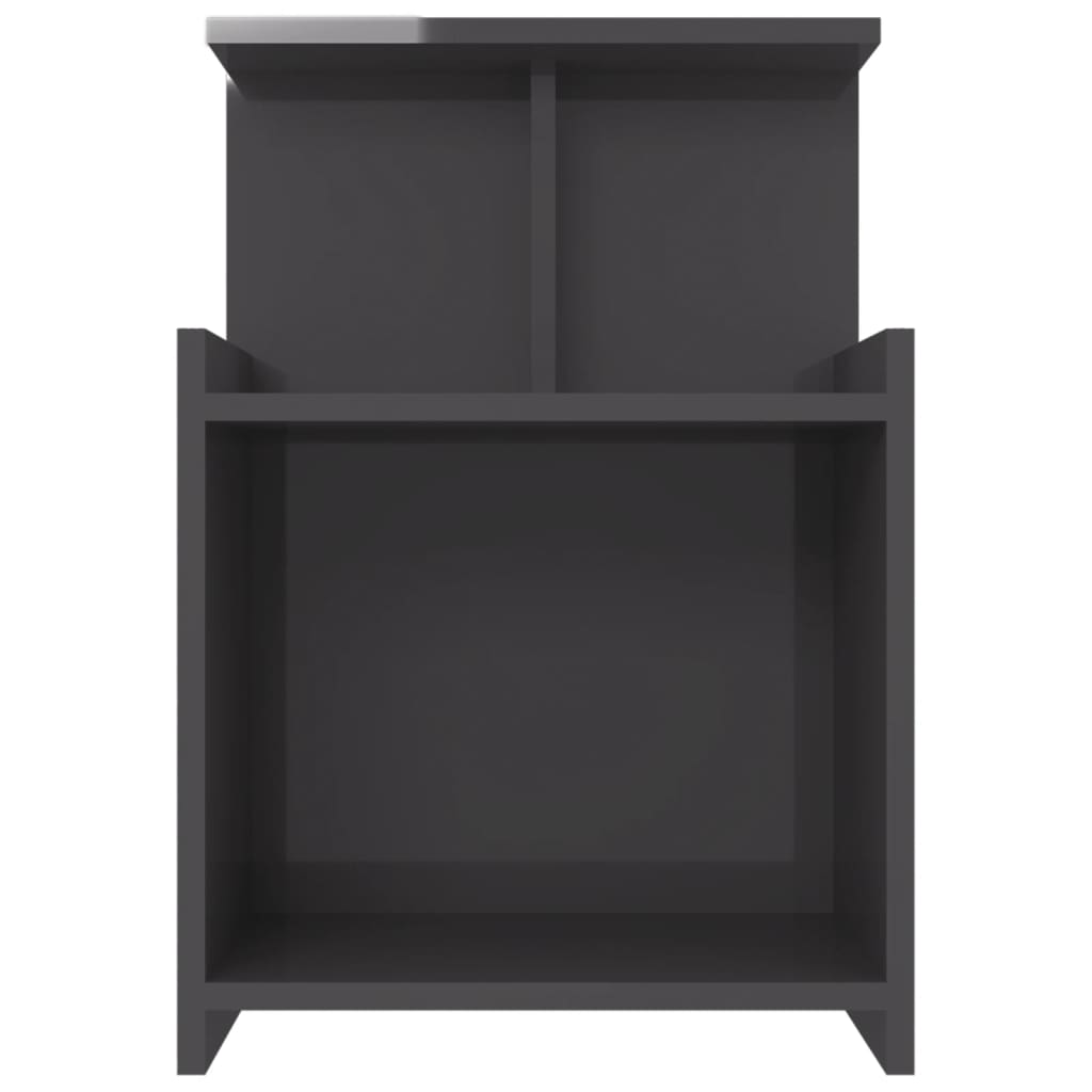 vidaXL Table de chevet gris brillant 40x35x60 cm Aggloméré