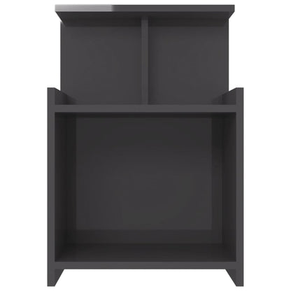 vidaXL Table de chevet gris brillant 40x35x60 cm Aggloméré