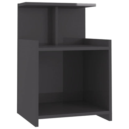 vidaXL Tables de chevet 2 pcs gris brillant 40x35x60 cm bois d'ingénierie