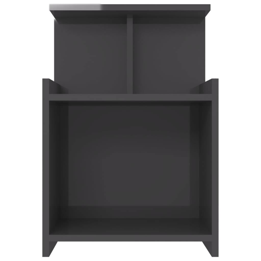 vidaXL Tables de chevet 2 pcs gris brillant 40x35x60 cm bois d'ingénierie