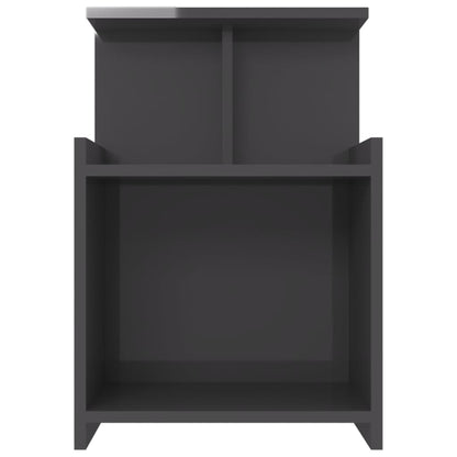 vidaXL Tables de chevet 2 pcs gris brillant 40x35x60 cm bois d'ingénierie