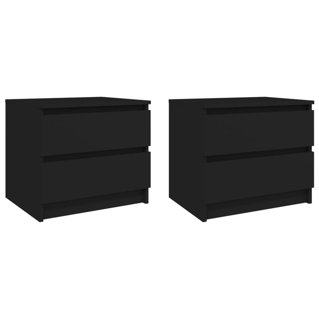vidaXL Tables de chevet 2 pcs Noir 50x39x43,5 cm Bois d'ingénierie