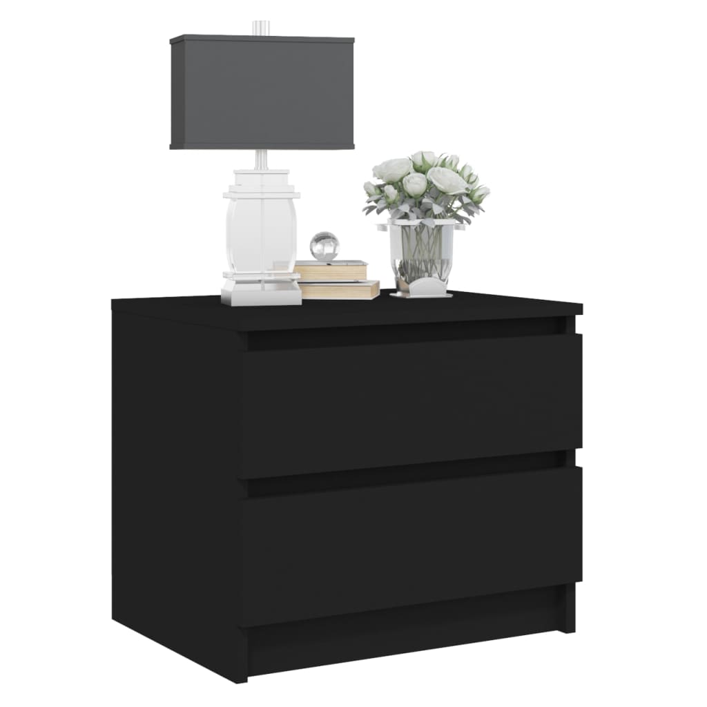 vidaXL Tables de chevet 2 pcs Noir 50x39x43,5 cm Bois d'ingénierie