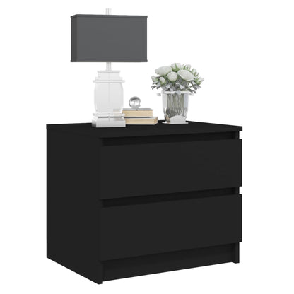 vidaXL Tables de chevet 2 pcs Noir 50x39x43,5 cm Bois d'ingénierie