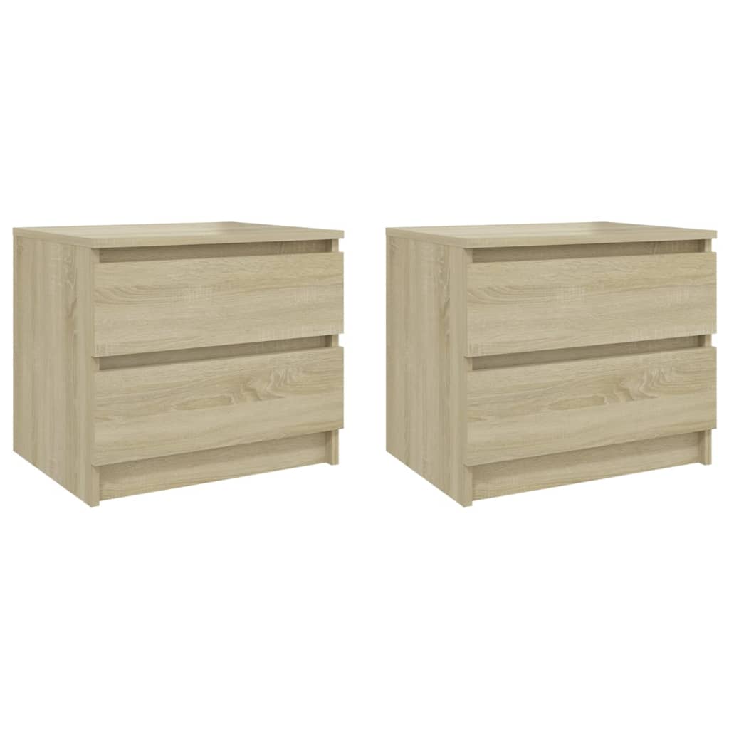 vidaXL Nachttische 2 Stk. Sonoma-Eiche 50x39x43,5 cm Holzwerkstoff
