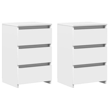 vidaXL Nachttische 2 Stk. Weiß 40x35x62,5 cm Holzwerkstoff