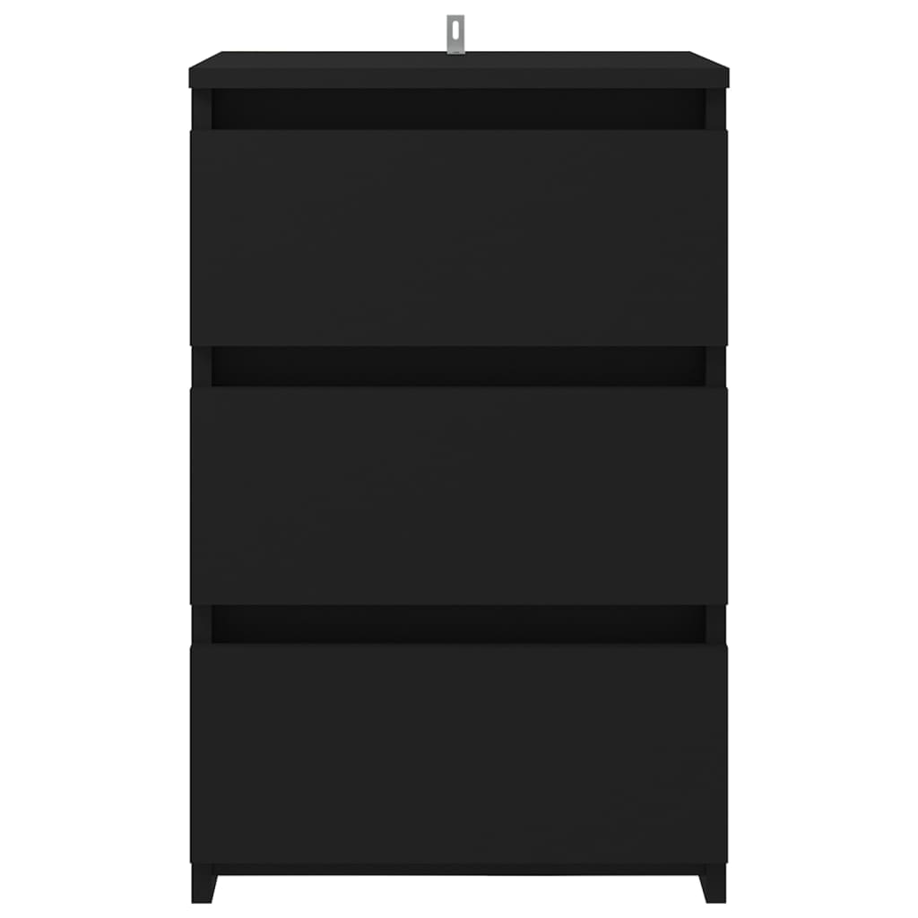 vidaXL Table de chevet noire 40x35x62,5 cm en bois d'ingénierie