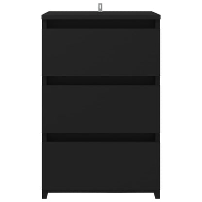 vidaXL Table de chevet noire 40x35x62,5 cm en bois d'ingénierie
