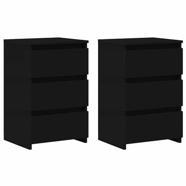 vidaXL Nachttische 2 Stk. Schwarz 40x35x62,5 cm Holzwerkstoff