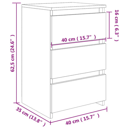 vidaXL Nachttisch Betongrau 40x35x62,5 cm Holzwerkstoff