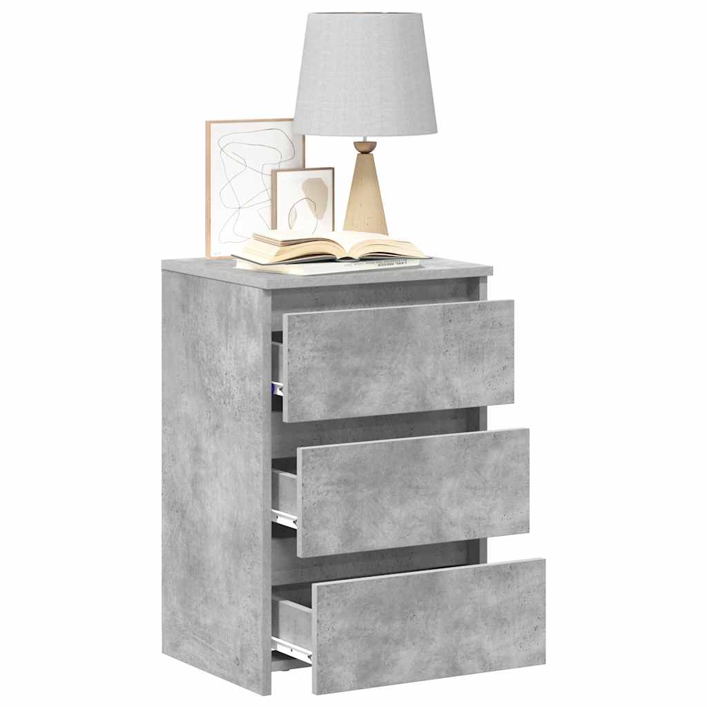 vidaXL Nachttische 2 Stk. Betongrau 40x35x62,5 cm Holzwerkstoff