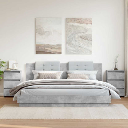 vidaXL Nachttische 2 Stk. Betongrau 40x35x62,5 cm Holzwerkstoff