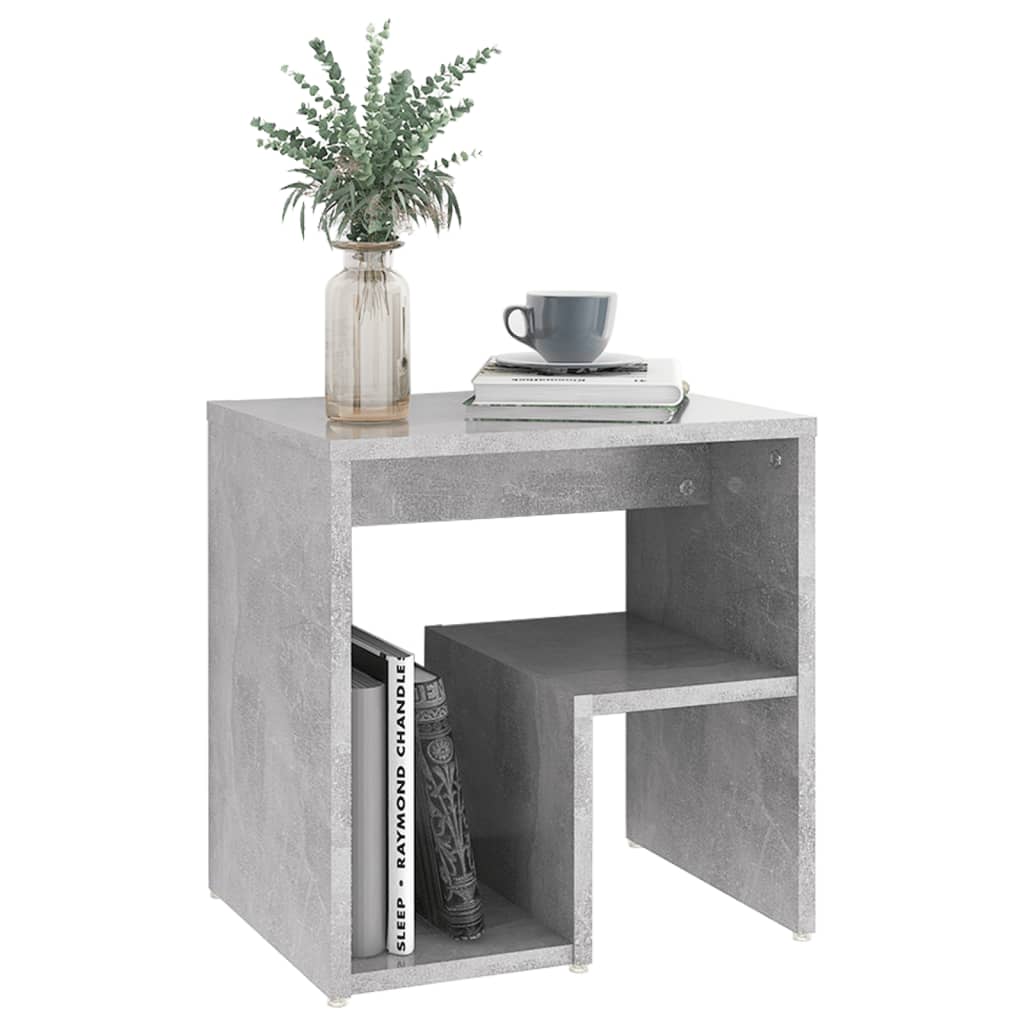 vidaXL Table de chevet gris béton 40x30x40 cm en bois d'ingénierie