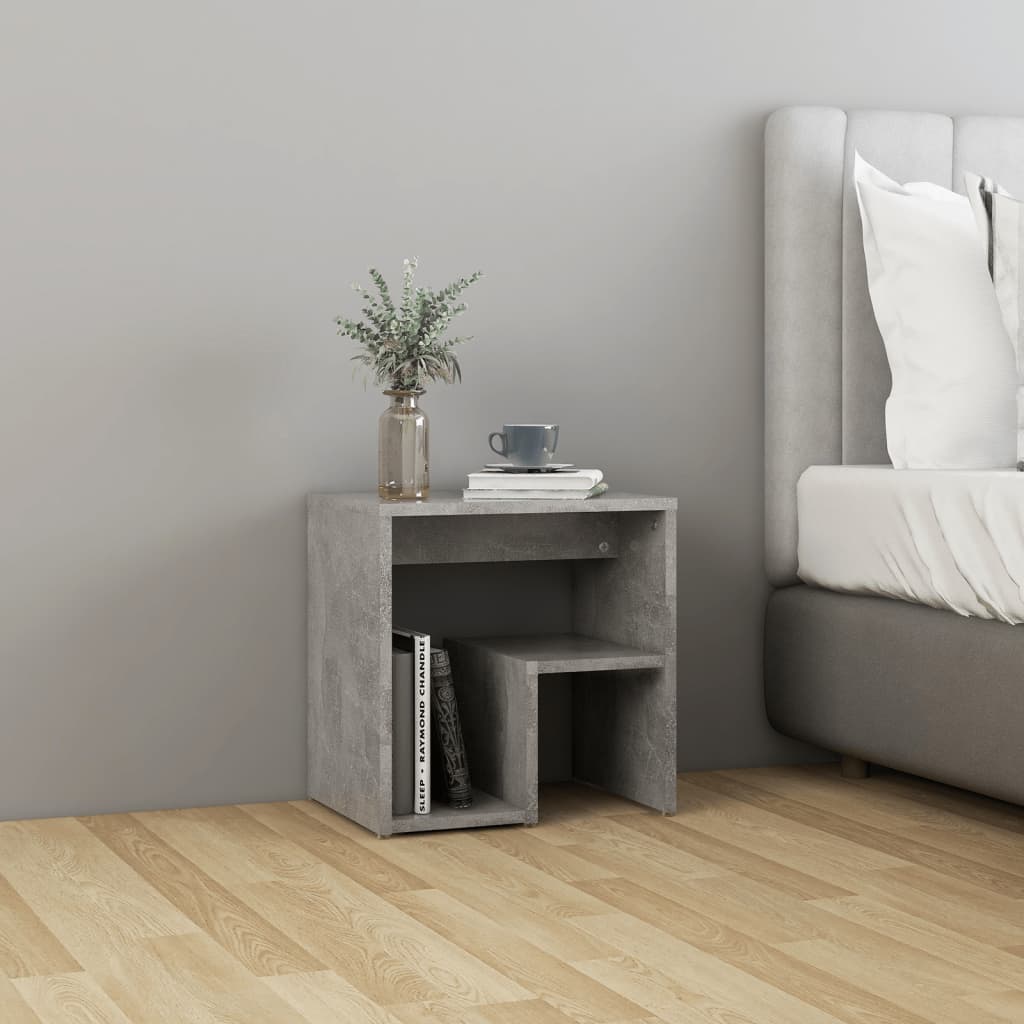 vidaXL Table de chevet gris béton 40x30x40 cm en bois d'ingénierie