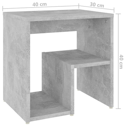 vidaXL Tables de chevet 2 pcs gris béton 40x30x40 cm bois d'ingénierie