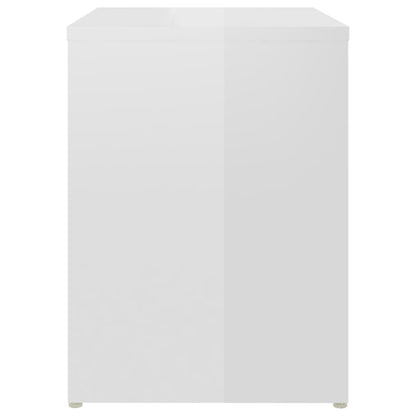 vidaXL Table de chevet blanc brillant 40x30x40 cm en bois d'ingénierie
