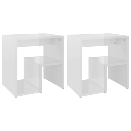 vidaXL Tables de chevet 2 pcs Blanc brillant 40x30x40 cm Bois d'ingénierie