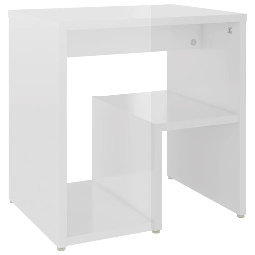 vidaXL Tables de chevet 2 pcs Blanc brillant 40x30x40 cm Bois d'ingénierie