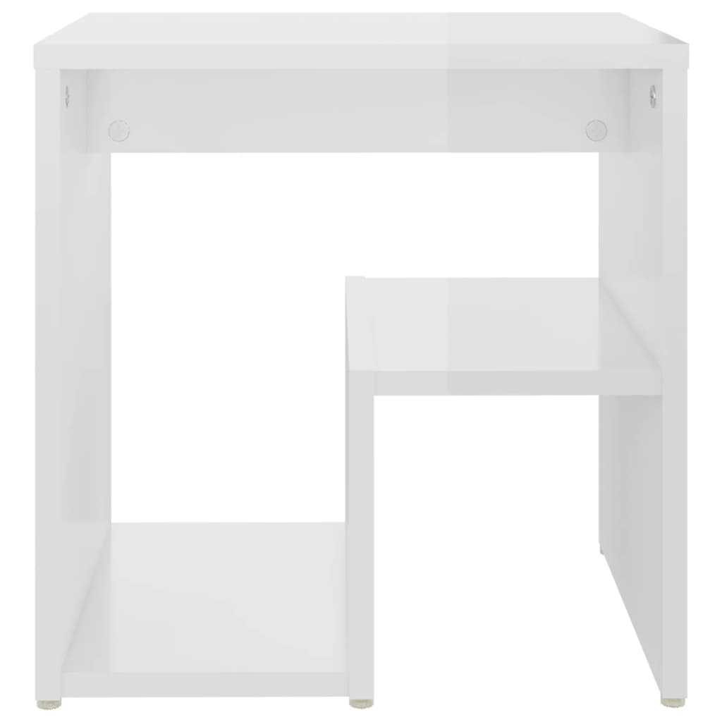 vidaXL Tables de chevet 2 pcs Blanc brillant 40x30x40 cm Bois d'ingénierie