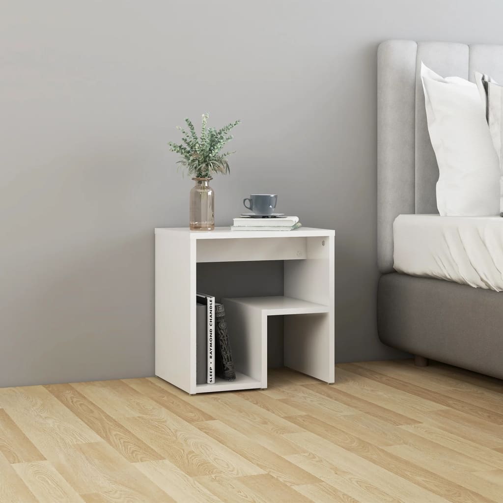 vidaXL Tables de chevet 2 pcs Blanc brillant 40x30x40 cm Bois d'ingénierie