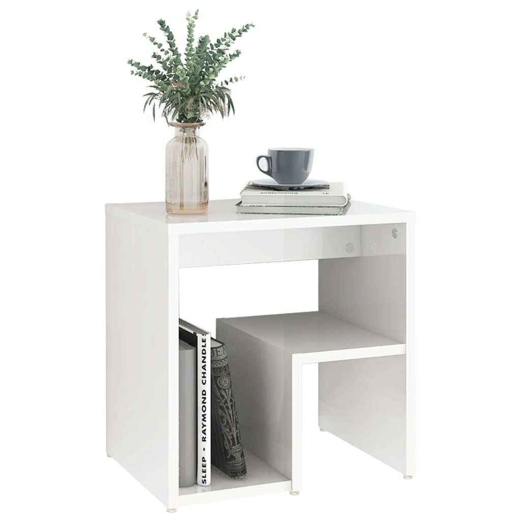 vidaXL Tables de chevet 2 pcs Blanc brillant 40x30x40 cm Bois d'ingénierie