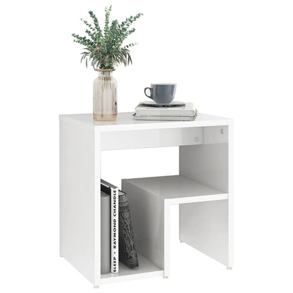 vidaXL Tables de chevet 2 pcs Blanc brillant 40x30x40 cm Bois d'ingénierie