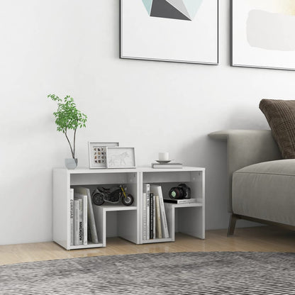vidaXL Tables de chevet 2 pcs Blanc brillant 40x30x40 cm Bois d'ingénierie
