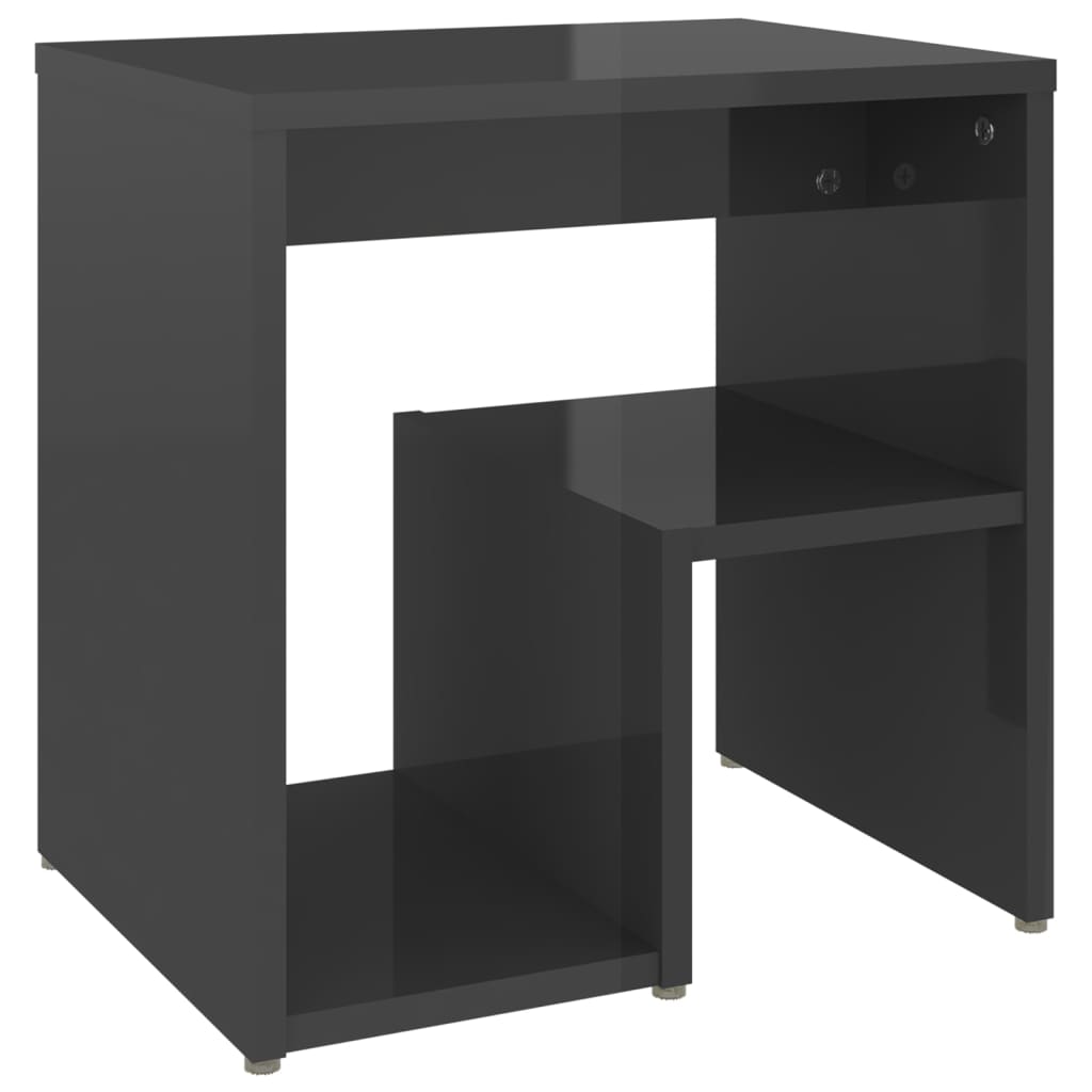 vidaXL Tables de chevet 2 pcs Gris brillant 40x30x40 cm Bois d'ingénierie