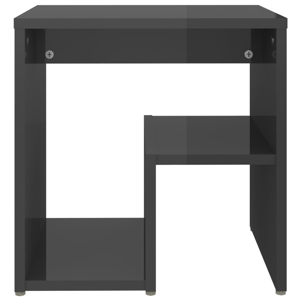 vidaXL Tables de chevet 2 pcs Gris brillant 40x30x40 cm Bois d'ingénierie