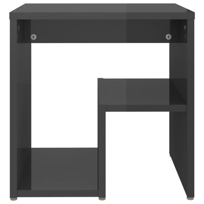 vidaXL Tables de chevet 2 pcs Gris brillant 40x30x40 cm Bois d'ingénierie