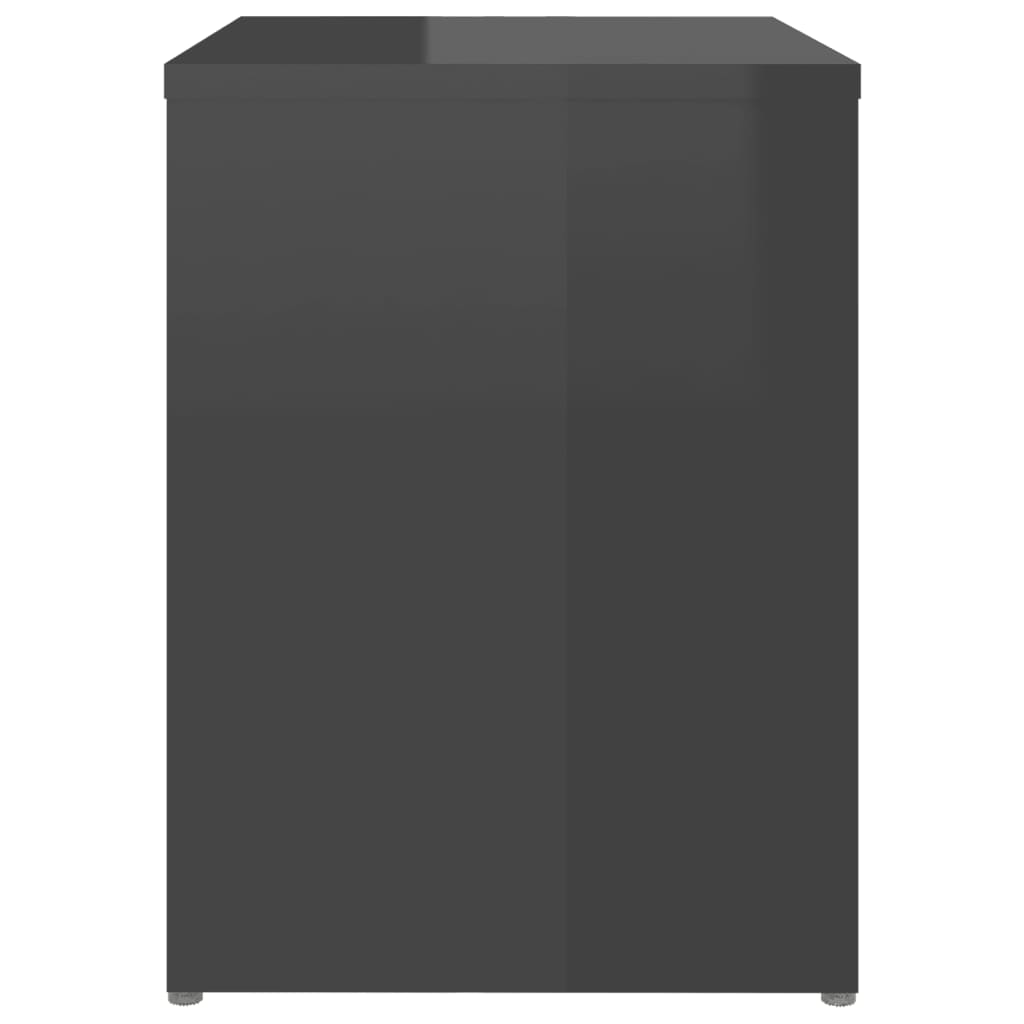 vidaXL Tables de chevet 2 pcs Gris brillant 40x30x40 cm Bois d'ingénierie